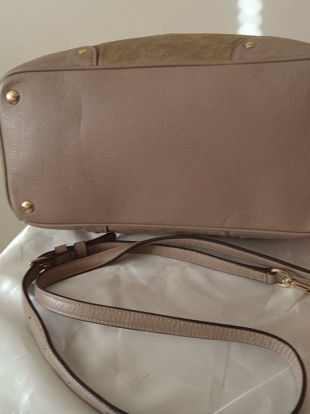 Coach Taupe Suede & Leather 2way Satchel with Removable Strap EUC - Picture 4 of 15